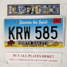 NORTH DAKOTA LICENSE PLATE 🔥FREE📬🔥 KRW 585 ~ EMBOSSED BUFFALO GRAPHIC TAG