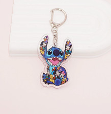 Lot 10 pcs cartoon stitch Acrylic Pendant Keychain Jewelry Accessories DIY