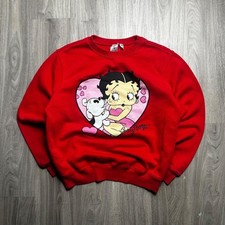 Small Red Betty Boop red crewneck sweatshirt with graphic