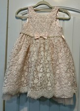 Couture Princess Flower Girl Party Dress Light Pink Ivory Lace Sequins Size 6X/7