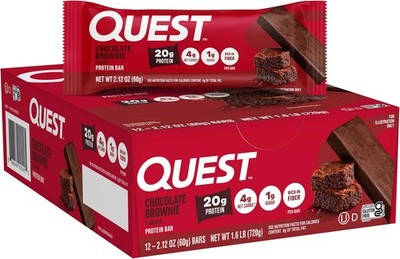Quest Protein Bar, Chocolate Brownie, 20g Protein, 12 Ct