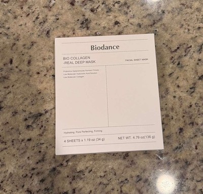 BIODANCE Collagen Deep Hydrating Facial Mask Sheets, 4 Pack