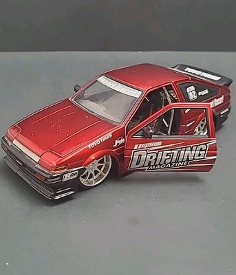 Rare 2004 Jada Toys 1:24 Import Racer Toyota Trueno AE86 Drift Car Pre-owned 