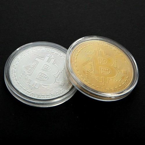 BITCOIN moneta in metallo souvenir criptovaluta in oro da collezione - Foto 7 di 8