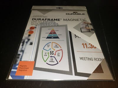 Durable Duraframe Magnetic Sign Holder, 8.5 X 11, Silver Frame, 2/Pack 4771 23