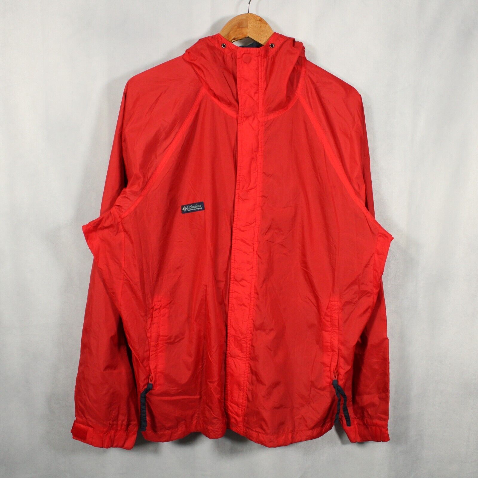 Columbia Lightweight Jacket Mens XL Red Ultrex Vintage 90s Full Zip Hooded Mesh