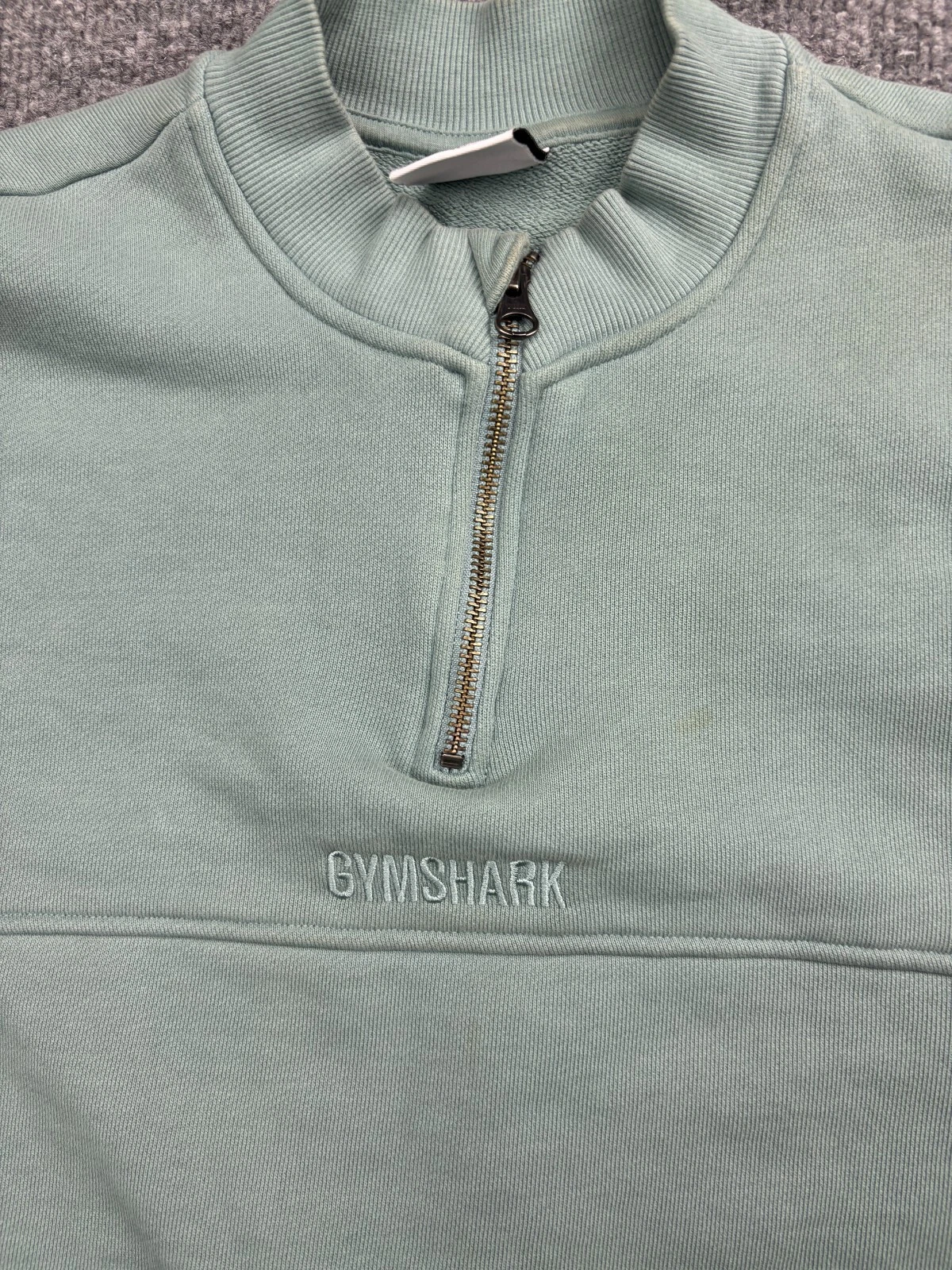 gymshark heavyweight loopback 1/4 zip pullover crop sweater