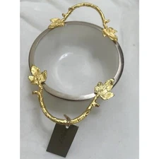 OBJET Gold Leaf Handle + White Hand Basin Made in INDIA 6 3/4"