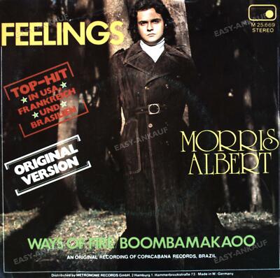 Morris Albert - Feelings / Ways Of Fire / Boombamakaoo 7in 1975 (VG/VG) .
