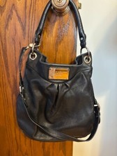 Marc Jacobs Classic Q Hillier Black Hobo Crossbody Shoulder Bag with Dust Bag