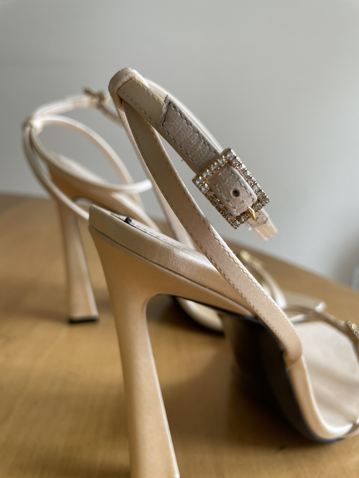 Autentici sandali Saint Laurent viola raso nudo taglia 39 BELLISSIMI!!