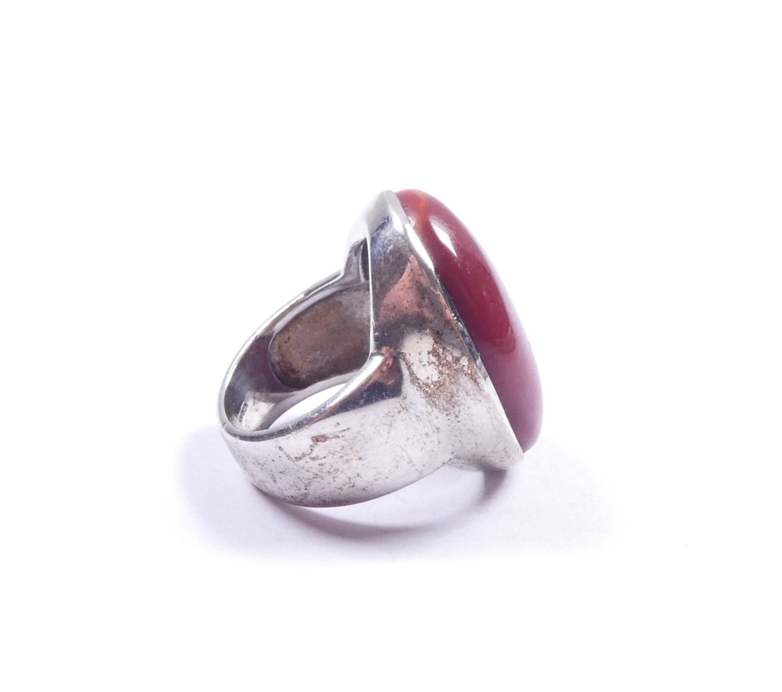 QVC Ring Red Agate Solitaire Statement 925 Sterli… - image 4