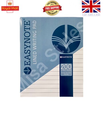 200 SEITEN LINIERTER HERZOGSBLOCK 56 G/M² PAPIER SCHREIBEN COLLEGE SCHULE NOTIZBUCH WEISS