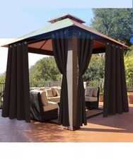 BONZER Waterproof Indoor/Outdoor Curtains for Patio Thermal Insulated Chocolate