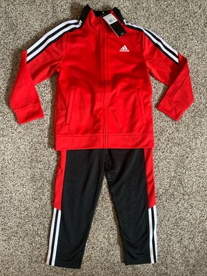 boys red adidas joggers