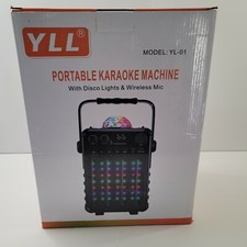 YLL Karaoke Machine W/ Wireless Mic Disco Lights Bluetooth