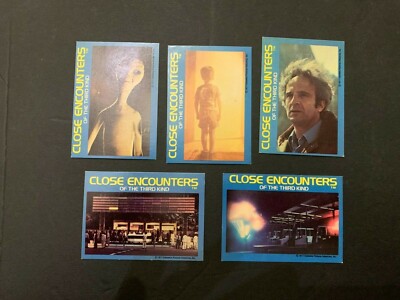 Vintage 1977 Close Encounters Of The Third Kind Trading Cards Lot of 5