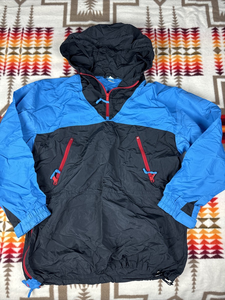 Sierra Designs Vintage Hoodie Anorak Windbreaker Jacket Sz M Black
