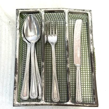 Vintage Child's 5 Piece Tea SILVERWARE Miniature Set Fork Knife Spoon [P1-Smx-y3