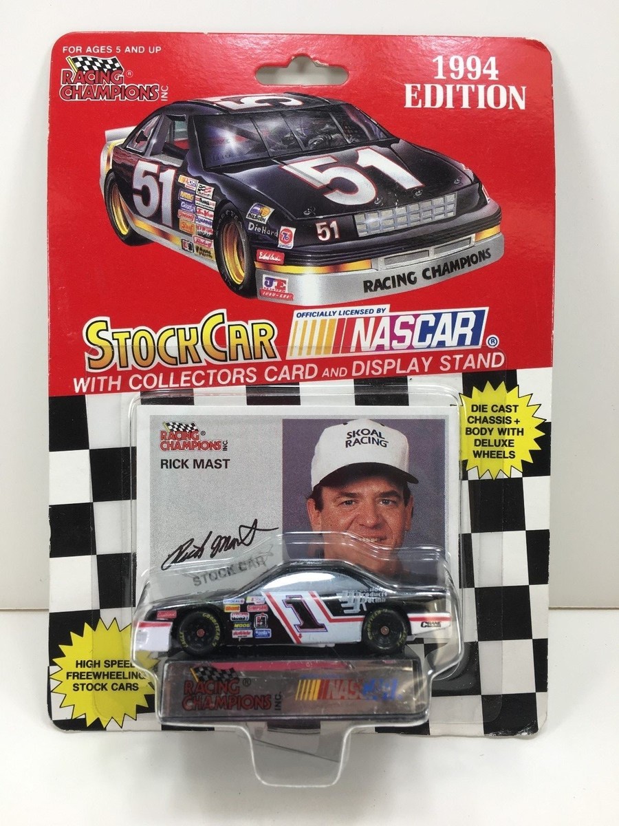 NEW NIP NASCAR Racing Champions RICK MAST #1 Race Stock Car & Card