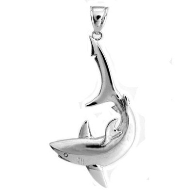 silver shark pendant