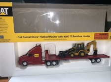 NORSCOT 55117 CAT Rental Store Flatbed with CAT 420D IT Backhoe, Excellent 1.50