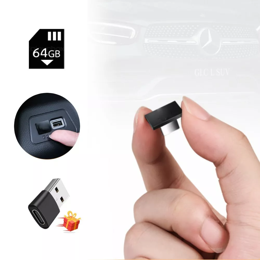 64GB Car U Disk Type-C Mini Short Flash Drive + USB to USB-C