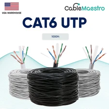 CAT6 1000ft Ethernet UTP Cable Network 23AWG RJ45 Solid CCA Pull Box