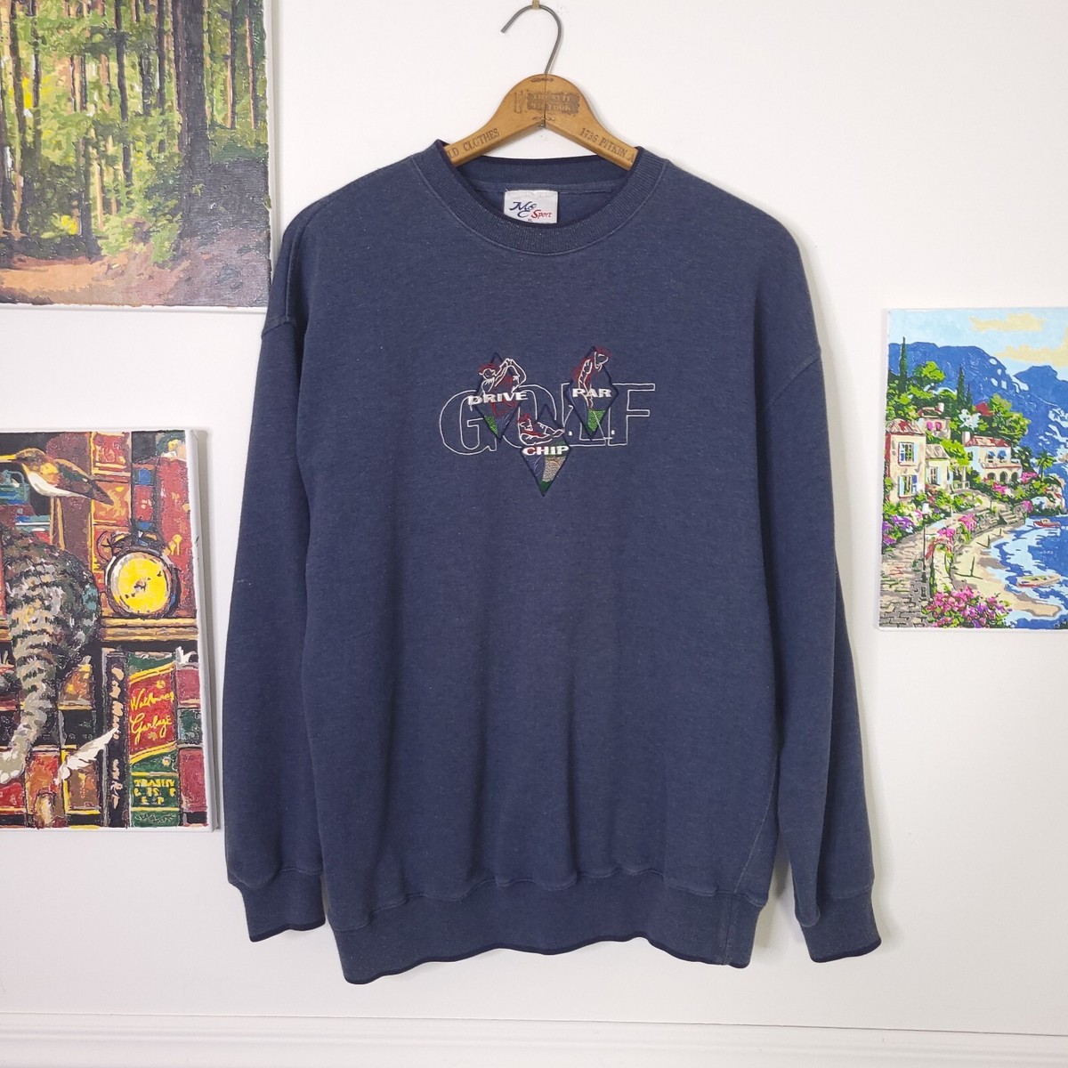 トップス Vintage navy embroidered sweatshirt Vintage 90's Golf Embroidered Navy Sweatshirt Par Men's Sz