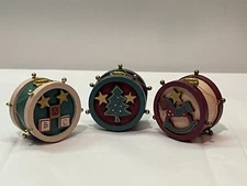 Vintage Christmas Drum Candle Holder Set Of 3 Beacon Hill New Tree Horse