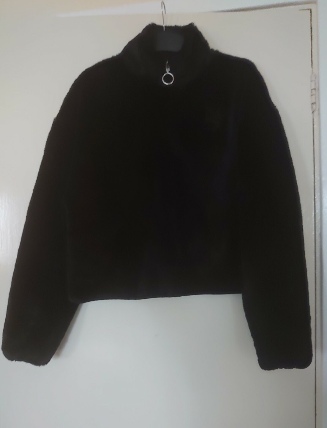 Puma Women's Faux Fur half zip Black 