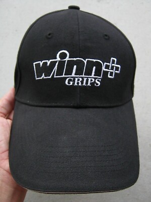 WINN GRIPS THE BEST GRIPS IN GOLF STRAPBACK OSFM HAT CAP, BLACK, 100% COTTON EXC