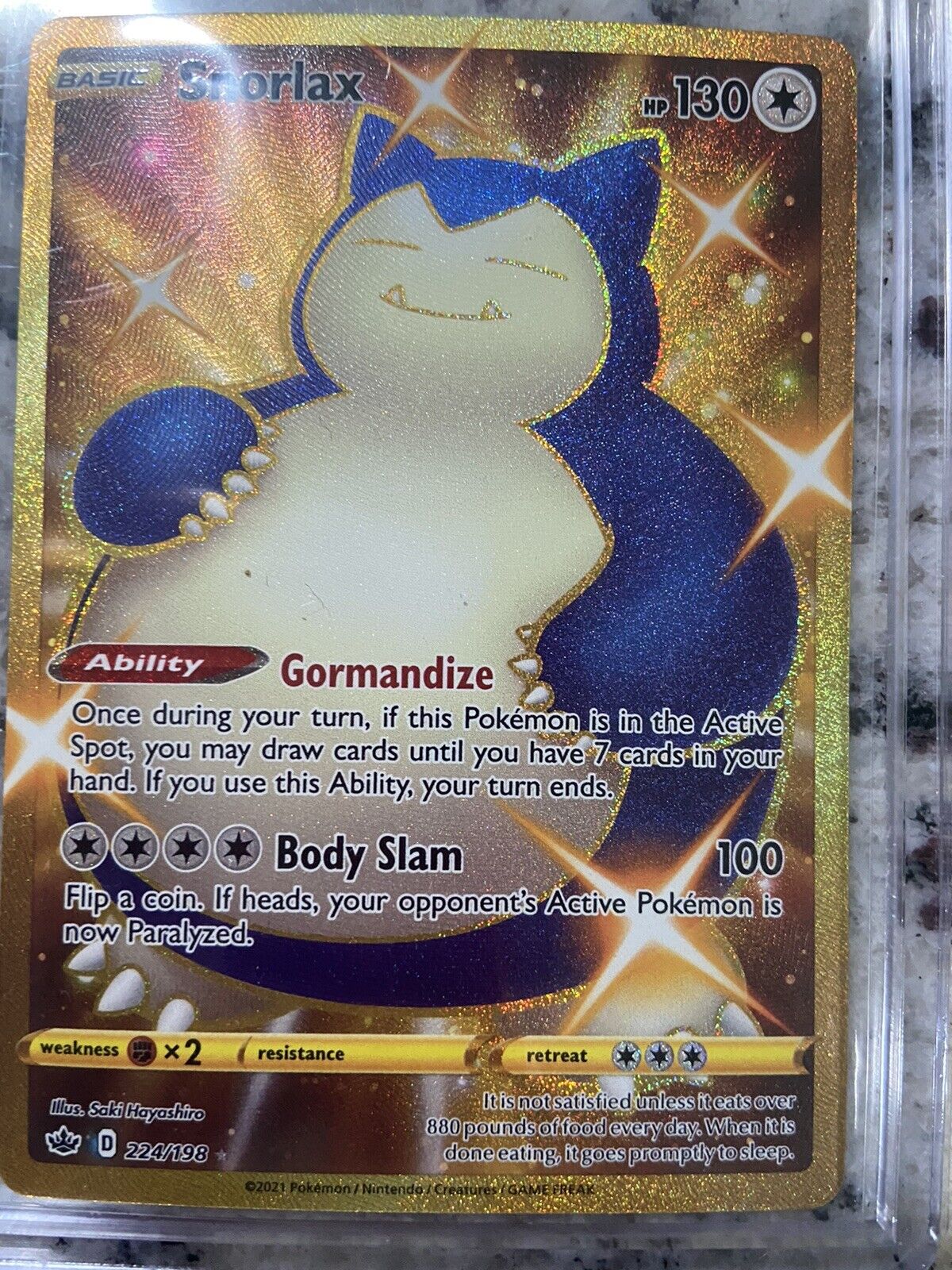 Carta Pokémon Snorlax Dourado Reinado Arrepiante Original