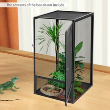 Reptile Pet Feeding Net Box Black Modern, Enclosure, 17.7 17.7 31.5in