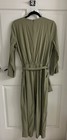 Elizabeth James Jumpsuit Sz M Olive Green Belted Tie Waist One Piece Surplice*** — photo 3
