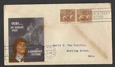 1947 COVER PREXY #849 VERTICAL COIL PR ON PATRIOTIC CACHETED COVER 