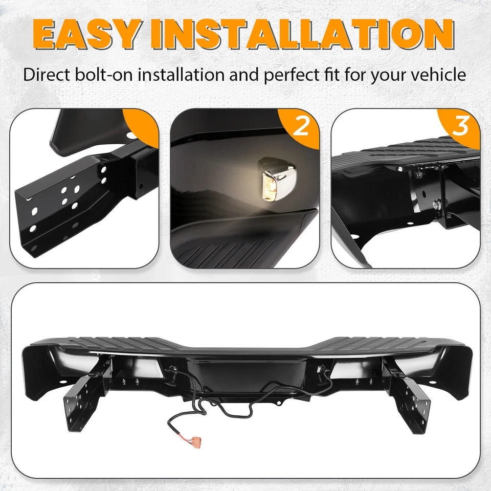 Para 1998-2004 Nissan Frontier XE SE conjunto completo de para-choque traseiro de aço - Imagem 3 de 4