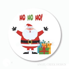 30 Ho Ho Ho Santa Christmas Scrapbook Stickers 1.5" Envelope Seals Labels Favors