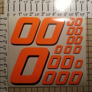 Orange Fluorescent #5's Racing Numbers Vinyl Decal Sheet 1/10-1/12 Tamiya-Kyosho