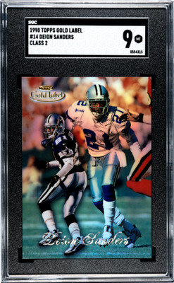 1998 Topps Gold Label #14 Deion Sanders Class 2 SGC 9