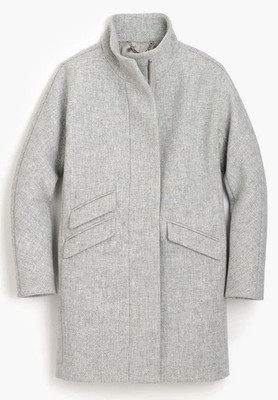 J.Crew Women s Italian Stadium Cloth by Nello Gori Grey Cocoon Long Over Coat