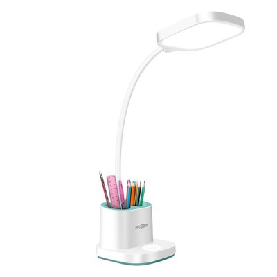Max Excell Flexible LED Schreibtischlampe mit Bleistifttopf PowerBank Funktion