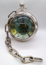 Huge 25cm Glass Ball Desk Clock Vintage Style Skeleton Orb Paperweight Quartz
