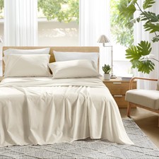 Comfort Spaces 100 Cotton Sheets Twin, Breathable, Soft Cotton Sheets, Natura...