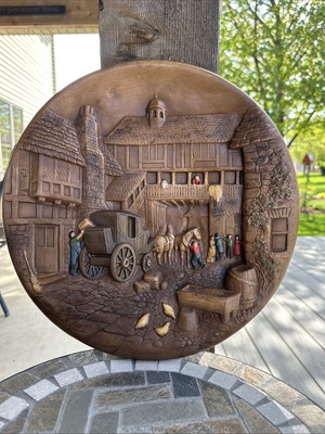 ''The Arrival'' by W.H. Bossons Chalkware Wall Hanging,  Numbered  88  England