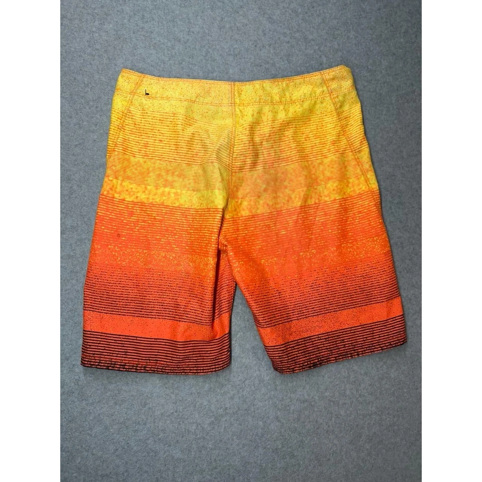 Hurley Board Shorts Boys 10 Gradient Orange Yellow Drawstring Waist Surf Beach - Image 3 of 4