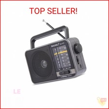 Portable AM/FM Transistor Radio with Loud Speaker, Battery or USB Powered - Comp