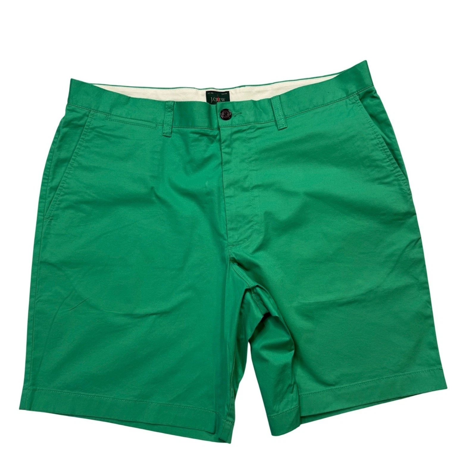 J.Crew Portside Shorts Mens 36 Green NEW 9 Inch Inseam Chino Cotton Stretch