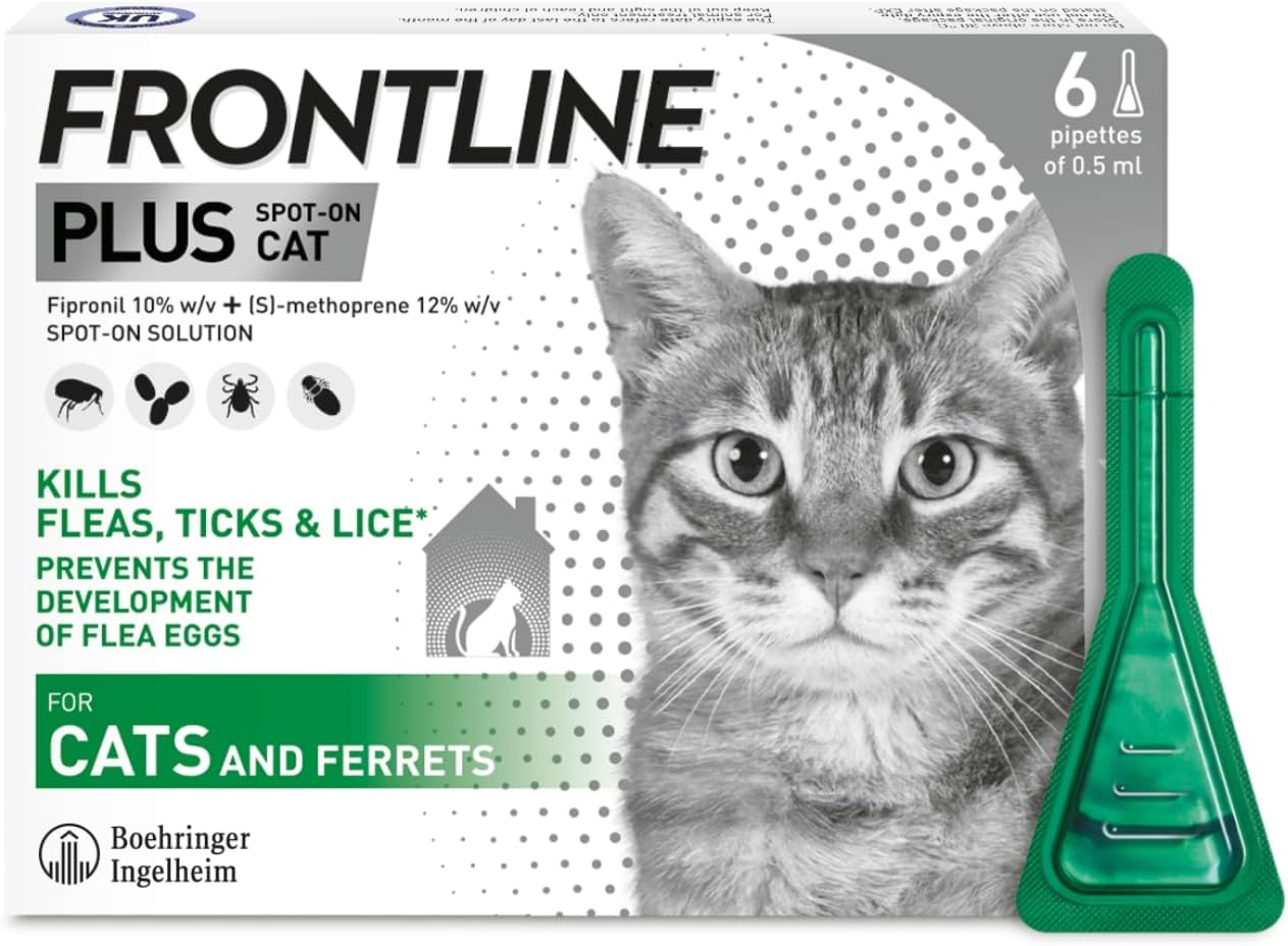 plus Flea & Tick Treatment for Cats and Ferrets - 6 Pipettes