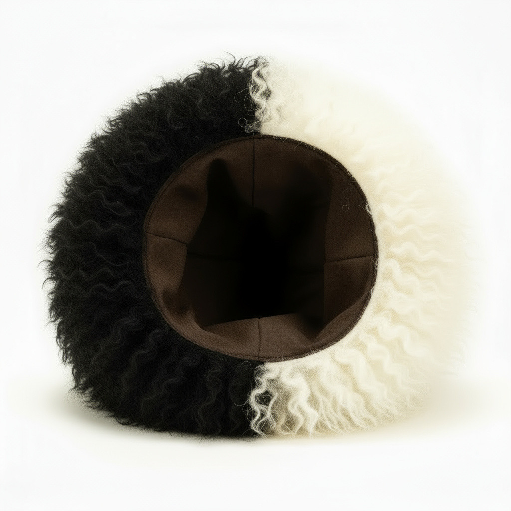 Two-Tone Papakha Hat | Real Sheepskin Wool Caucasian Highlander Heritage